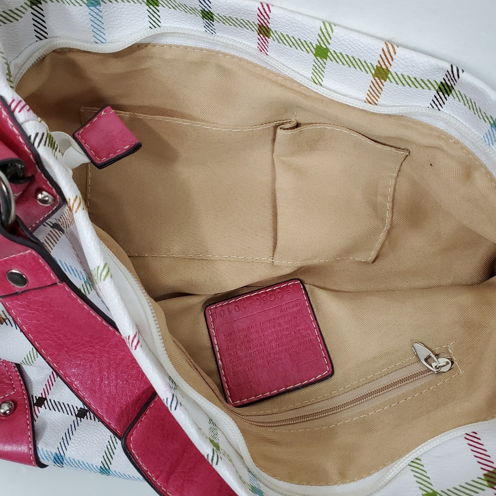 Coach pink plaid tote - Picture 4 of 13